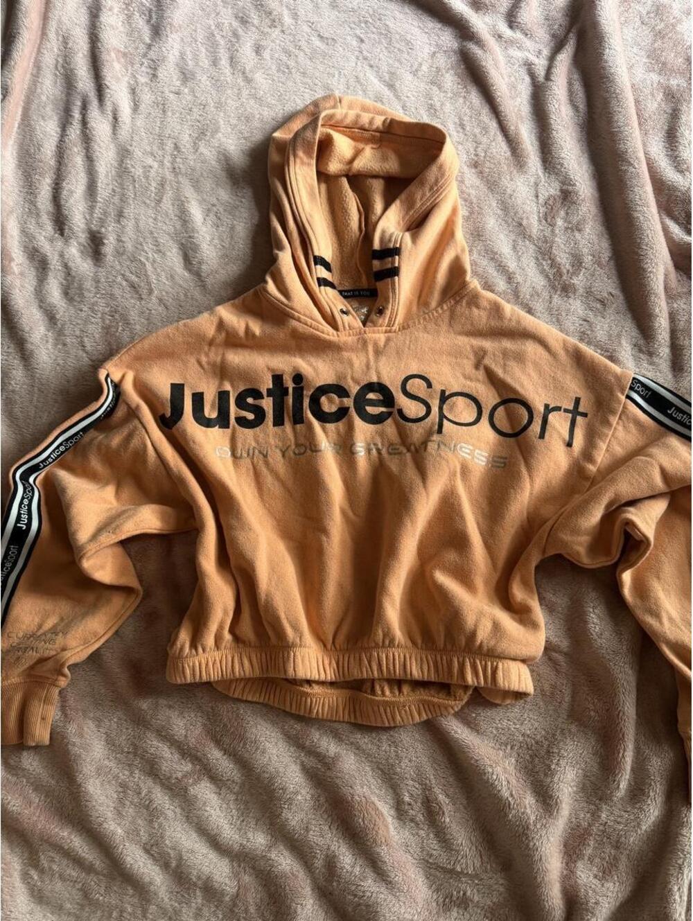 Justice Kid's Orange and Tan Hoody